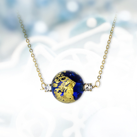 金箔ガラスネックレス