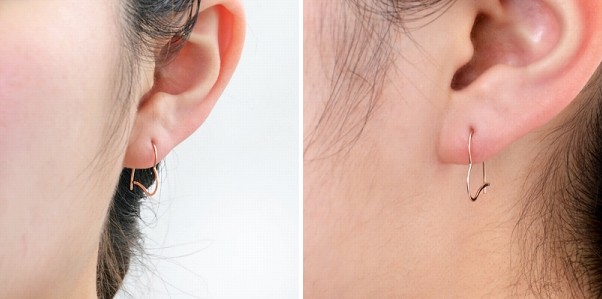 Obra ハートフープピアス