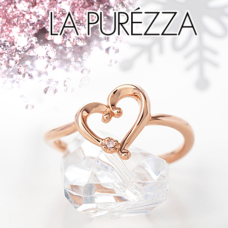 LA PUREZZA ピンクダイヤモンドハートリング